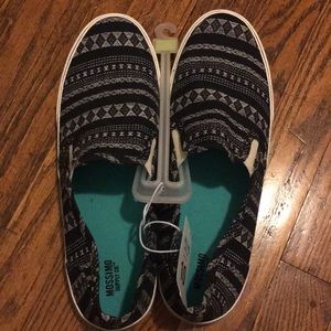Mossimo Black and White Patterned Slip-Ons